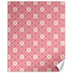 Sunflower Star White Pink Chevron Wave Polka Canvas 16  X 20  