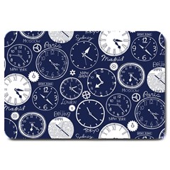 World Clocks Large Doormat  by Mariart