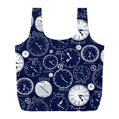 World Clocks Full Print Recycle Bags (l)  by Mariart