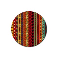 Tribal Grace Colorful Rubber Round Coaster (4 Pack) 