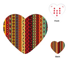 Tribal Grace Colorful Playing Cards (heart)  by Mariart