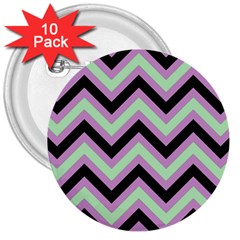 Zigzag pattern 3  Buttons (10 pack) 