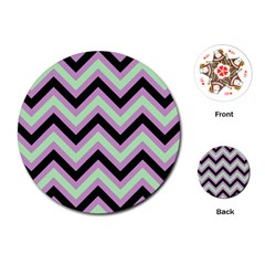 Zigzag pattern Playing Cards (Round) 