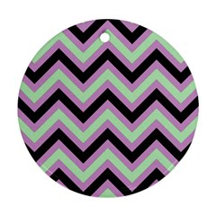 Zigzag pattern Round Ornament (Two Sides)