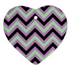 Zigzag pattern Heart Ornament (Two Sides)