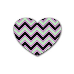 Zigzag pattern Rubber Coaster (Heart) 
