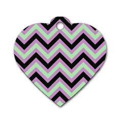 Zigzag pattern Dog Tag Heart (One Side)