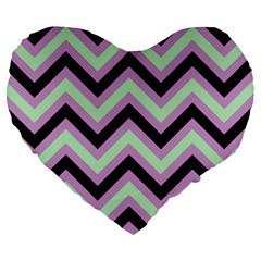 Zigzag pattern Large 19  Premium Heart Shape Cushions