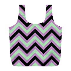 Zigzag pattern Full Print Recycle Bags (L) 