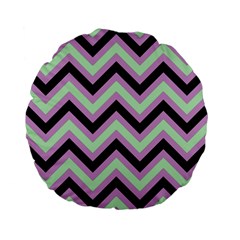Zigzag pattern Standard 15  Premium Flano Round Cushions