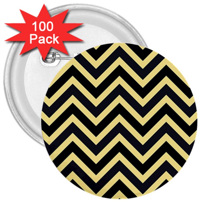 Zigzag pattern 3  Buttons (100 pack) 