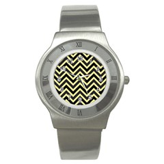 Zigzag Pattern Stainless Steel Watch by Valentinaart