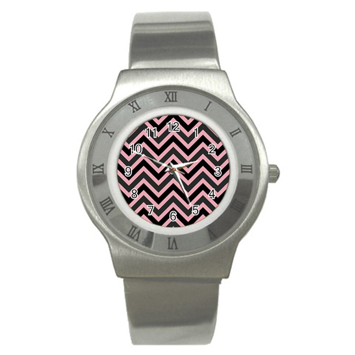 Zigzag pattern Stainless Steel Watch