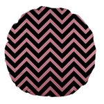 Zigzag pattern Large 18  Premium Flano Round Cushions Front