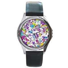 Lilac Lillys Round Metal Watch