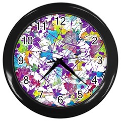 Lilac Lillys Wall Clocks (black) by designworld65