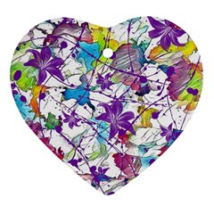 Lilac Lillys Heart Ornament (two Sides)