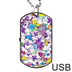 Lilac Lillys Dog Tag Usb Flash (one Side)