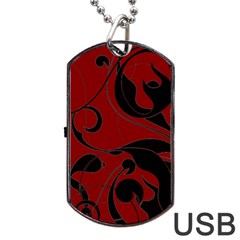 Floral pattern Dog Tag USB Flash (Two Sides)