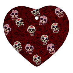 Funny Skull Rosebed Ornament (heart)