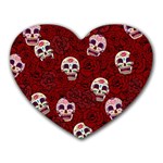 Funny Skull Rosebed Heart Mousepads Front