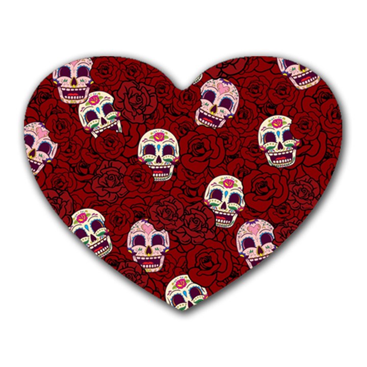 Funny Skull Rosebed Heart Mousepads