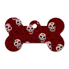 Funny Skull Rosebed Dog Tag Bone (one Side)