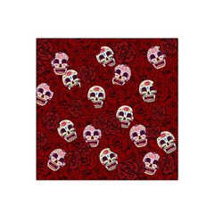 Funny Skull Rosebed Satin Bandana Scarf