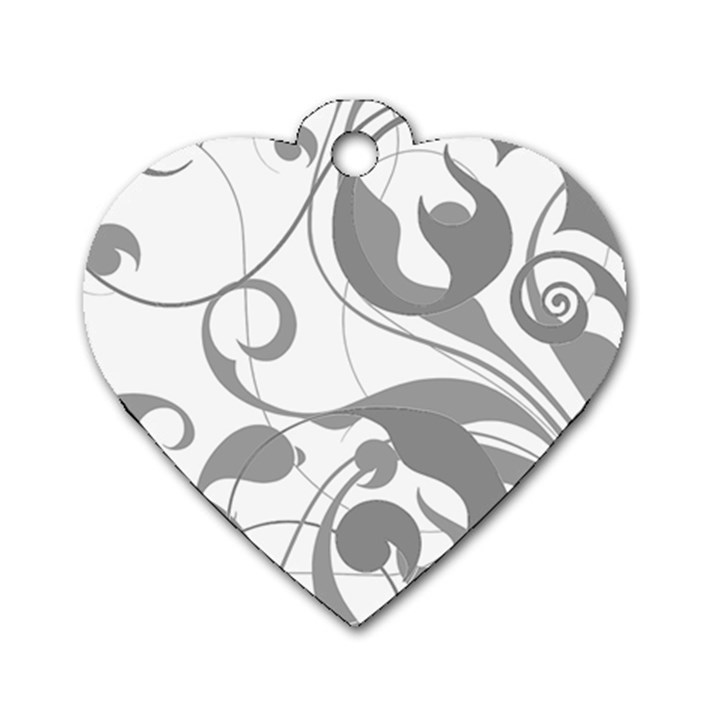 Floral pattern Dog Tag Heart (Two Sides)