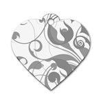 Floral pattern Dog Tag Heart (Two Sides) Back