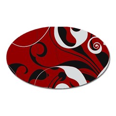 Floral Pattern Oval Magnet by Valentinaart