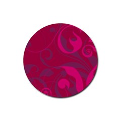 Floral Pattern Rubber Coaster (round)  by Valentinaart