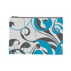 Floral Pattern Cosmetic Bag (large)  by Valentinaart
