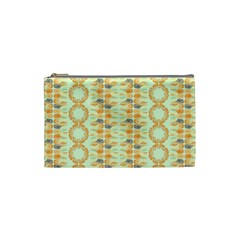 Ethnic Orange Pattern Cosmetic Bag (small)  by linceazul