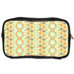 Ethnic Orange Pattern Toiletries Bags 2-side by linceazul