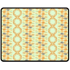 Ethnic Orange Pattern Fleece Blanket (medium)  by linceazul