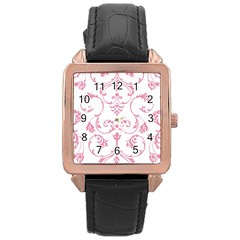 Ornament  Rose Gold Leather Watch 