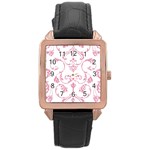 Ornament  Rose Gold Leather Watch  Front