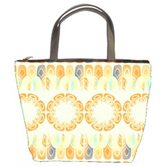 Ethnic Orange Pattern Bucket Bags by linceazul