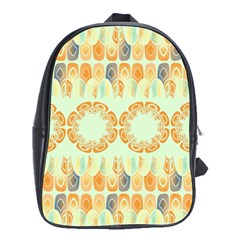 Ethnic Orange Pattern School Bags(large)  by linceazul