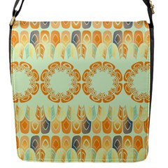 Ethnic Orange Pattern Flap Messenger Bag (s) by linceazul