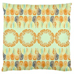 Ethnic Orange Pattern Large Flano Cushion Case (one Side) by linceazul