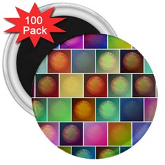 Multicolored Suns 3  Magnets (100 Pack) by linceazul