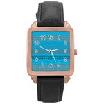 Pattern Rose Gold Leather Watch  Front