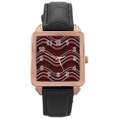 Abstraction Rose Gold Leather Watch  by Valentinaart