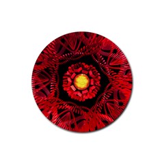 The Sun Is The Center Rubber Round Coaster (4 Pack)  by linceazul