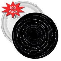 Abstract Black White Geometric Arcs Triangles Wicker Structural Texture Hole Circle 3  Buttons (100 Pack) 