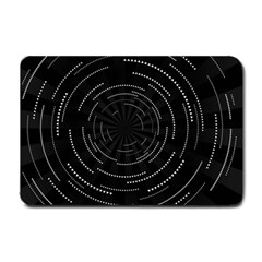 Abstract Black White Geometric Arcs Triangles Wicker Structural Texture Hole Circle Small Doormat 