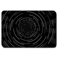 Abstract Black White Geometric Arcs Triangles Wicker Structural Texture Hole Circle Large Doormat 