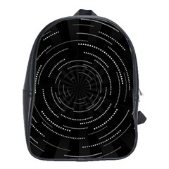 Abstract Black White Geometric Arcs Triangles Wicker Structural Texture Hole Circle School Bags(large) 